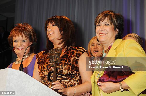 Sherrie Hewson, Jane McDonald and Lynda Bellingham pose with the TV Daytime Programme Award during the TRIC Awards 2009, at the Grosvenor House Hotel...
