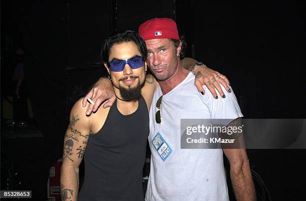 Dave Navarro and Chad Smith from Red Hot Chili Peppers backstage