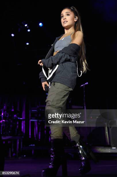 Ariana Grande performs at "A Concert for Charlottesville," at University of Virginia's Scott Stadium on September 24, 2017 in Charlottesville,...