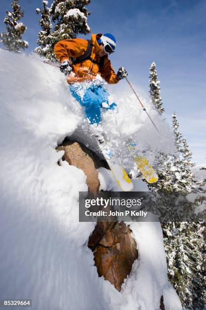 cliff skiing - mt aspen stock pictures, royalty-free photos & images