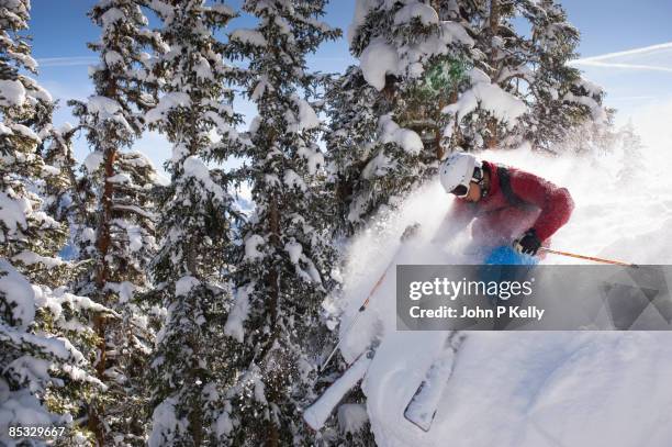 cliff skiing - berg mount aspen stockfoto's en -beelden