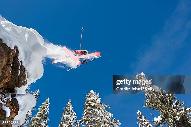 cliff skiing - mt aspen stock pictures, royalty-free photos & images