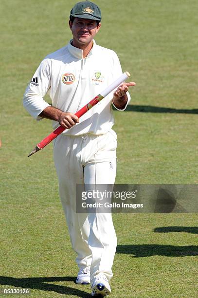 Ricky Ponting celebrates victory on day 5 of the 2nd test match between South Africa and Australia from Kingsmead Stadium on March 10, 2009 in...