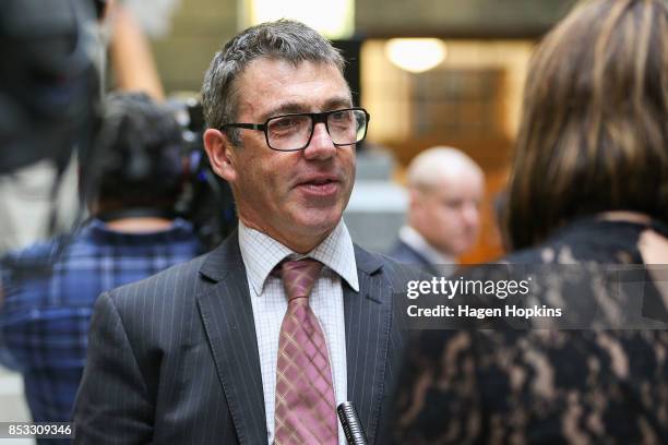 Labour MP Dr Duncan Webb speaks to media during an announcement for Labour's new provisional caucus members at Parliament on September 25, 2017 in...