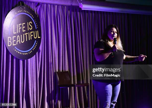 Jozalyn Sharp performs at the Comedy House during day 3 of the 2017 Life Is Beautiful Festival on September 24, 2017 in Las Vegas, Nevada.