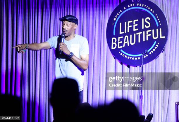 Donnie Johnson performs at the Comedy House during day 3 of the 2017 Life Is Beautiful Festival on September 24, 2017 in Las Vegas, Nevada.