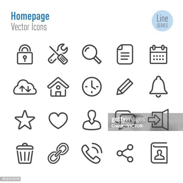 homepage-icons - vektor-line-serie - schloss abschließen stock-grafiken, -clipart, -cartoons und -symbole