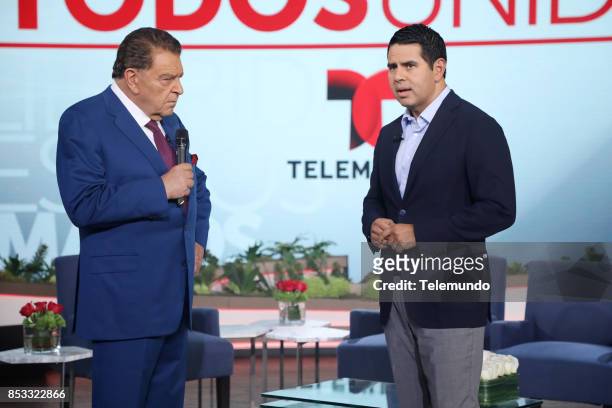 Telemundo's Primetime Special from Cisneros Studio in Miami, FL -- Pictured: Don Francisco and Cesar Conde on Sunday, September 24, 2017 --