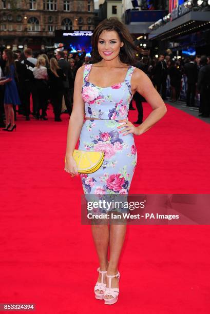 Jessica Wright arriving for the world premiere of the film The Amazing Spiderman 2, held at the Odeon Leicester Square, central London.