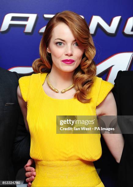 Emma Stone arriving for the world premiere of the film The Amazing Spiderman 2, held at the Odeon Leicester Square, central London.