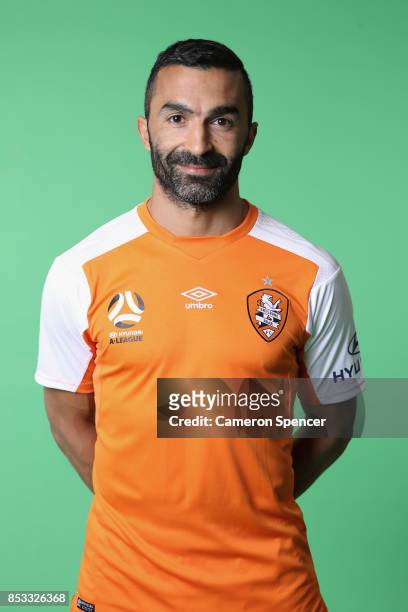 Fahid Ben Khalfallah poses during the Brisbane Roar 2017/18 A-League Headshots Session at Fox Sports Studios on September 15, 2017 in Sydney,...
