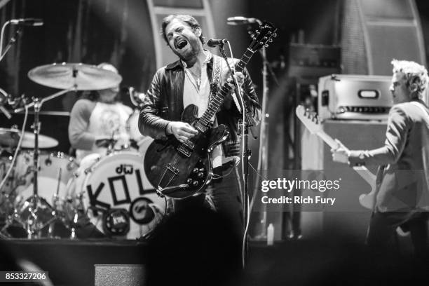 Caleb Followill of music group Kings of Leon performs onstage during the iHeartRadio Music Festival at T-Mobile Arena on September 23, 2017 in Las...