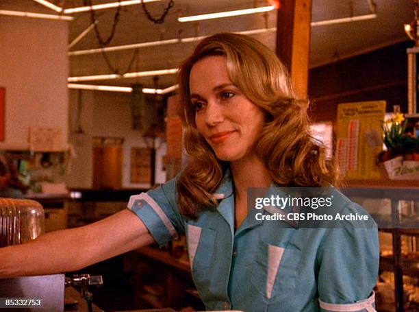 American actress Peggy Lipton in a scene screen grab from the pilot episode of the television series 'Twin Peaks,' originally broadcast on April 8,...