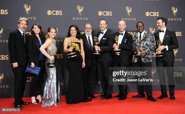 Actors Gary Cole, Clea DuVall, Anna Chlumsky, Julia Louis-Dreyfus, Kevin Dunn, Tony Hale, Matt Walsh, Sam Richardson, and Reid Scott, winners of the...