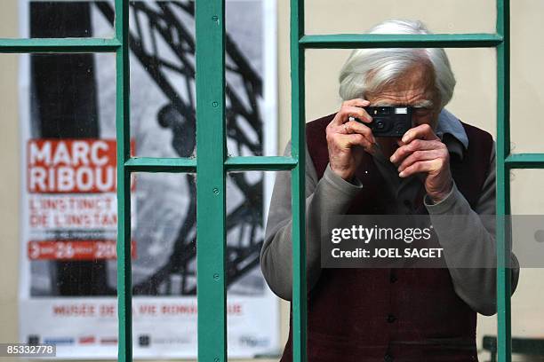 French photographer and reporter Marc Riboud poses at the Musee de la vie romantique/Musee Renan-Scheffer on March 10, 2009 for the inauguration of...