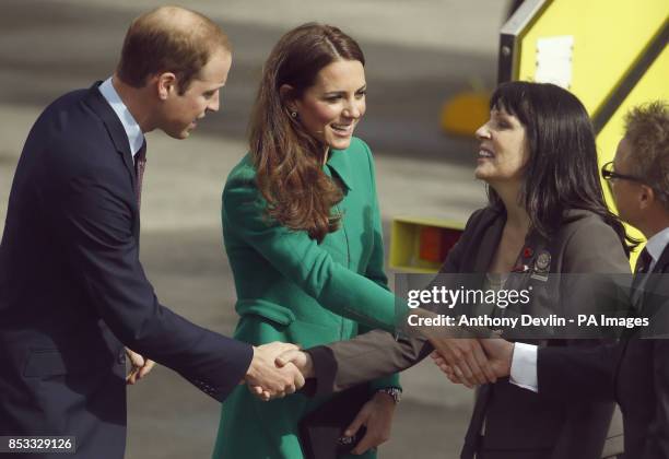 The Duke and Duchess of Cambridge arrive at Hamilton airport during the sixth day of their official tour to New Zealand