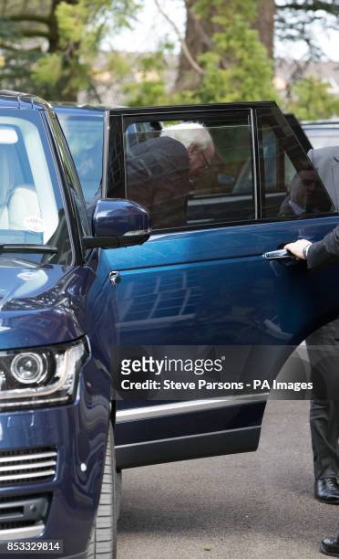 President of Ireland Michael D Higgins arrives at Park House Stables, Kingsclere, Newbury, Berkshire during his State visit to the UK