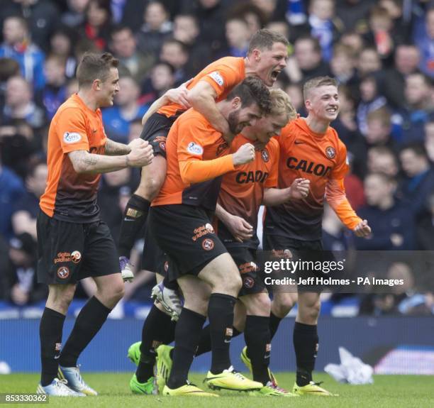 Dundee United's Gary Mackay-Steven celebrates his goal during the William Hill Scottish Cup Semi Final match at Ibrox, Glasgow.