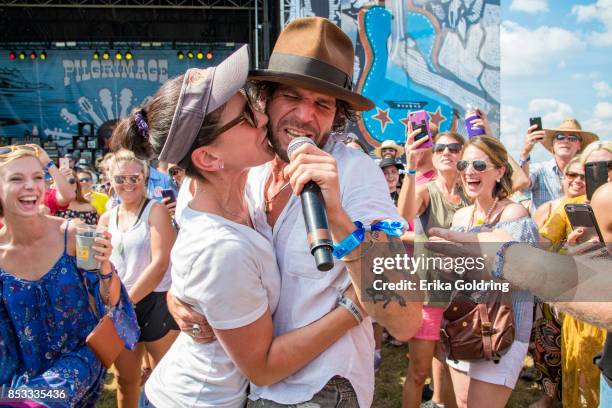 Langhorne Slim performs in the crowd during Pilgrimage Music & Cultural Festival on September 24, 2017 in Franklin, Tennessee.