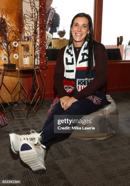 Skeleton racer Annie O'Shea attends the Team USA Media Summit opening reception at the Red Pine Lodge on September 24, 2017 in Park City, Utah.