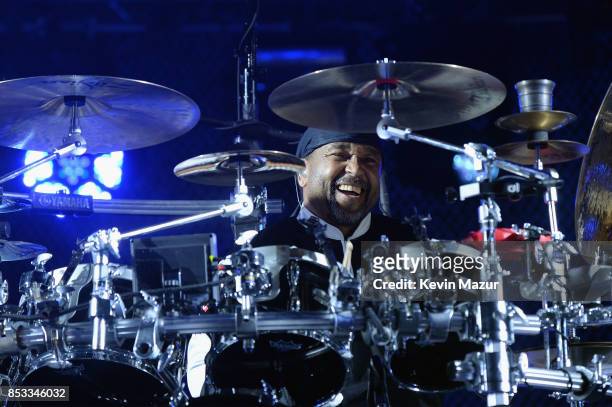 Carter Beauford of Dave Matthews Band performs at "A Concert for Charlottesville," at University of Virginia's Scott Stadium on September 24, 2017 in...