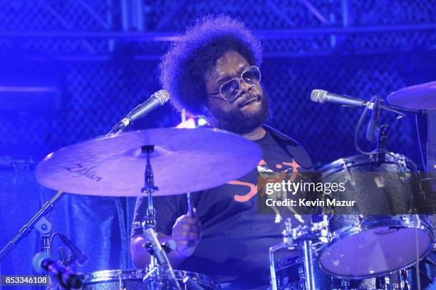 Questlove of The Roots performs at "A Concert for Charlottesville," at University of Virginia's Scott Stadium on September 24, 2017 in...