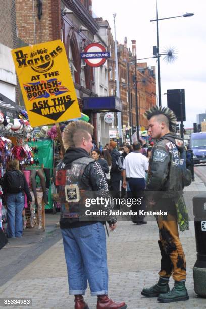 Photo of PUNKS, Punks with mohican hair in the streets of Camden