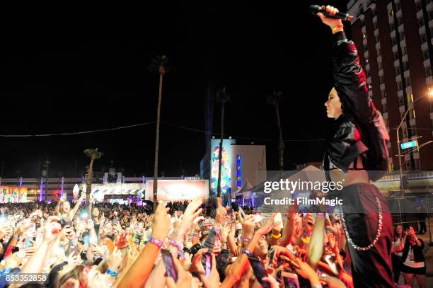 Dua Lipa performs on Huntridge Stage during day 3 of the 2017 Life Is Beautiful Festival on September 24, 2017 in Las Vegas, Nevada.