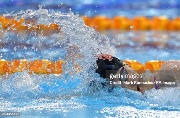 Sophie Evans competing in the Woman's 400m Freestyle heats during the 2014 British Gas Swimming Championships at Tollcross International Swimming...