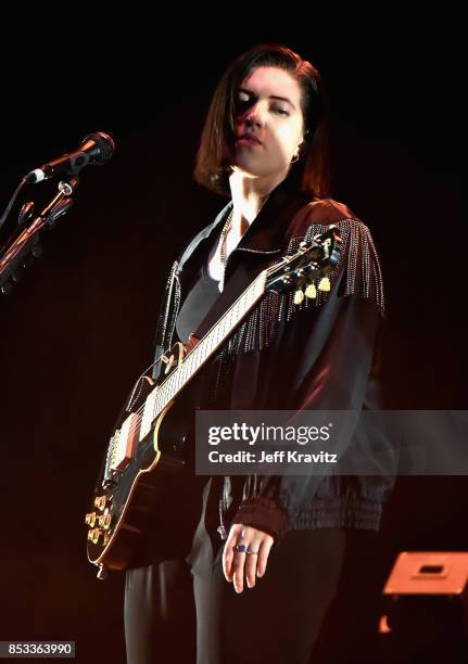 Romy Madley Croft of The xx performs on Downtown Stage during day 3 of the 2017 Life Is Beautiful Festival on September 24, 2017 in Las Vegas, Nevada.