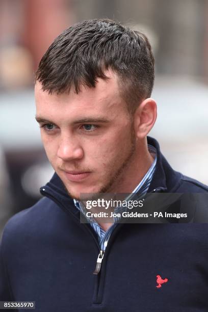 Fred Evans from St Mellon's in Cardiff, who won a silver medal in welterweight boxing at the London 2012 Olympics, arrives at Birmingham Crown Court,...