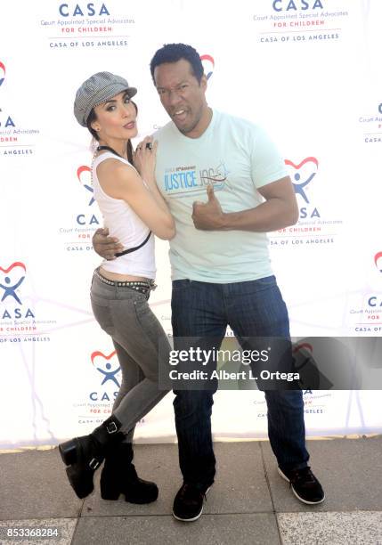 Actress Mandy Amano and actor Rico E. Anderson participate in the 10th Annual Justice Jog 5/10K Run Walk Hosted By GLAALA held on September 24, 2017...