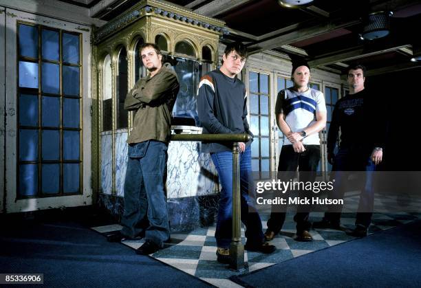 Photo of Matt ROBERTS and Todd HARRELL and 3 DOORS DOWN and Brad ARNOLD and Chris HENDERSON; Posed full length group portrait L-R Todd Harrell, Brad...