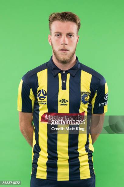 Andrew Hoole poses during the Central Coast Mariners 2017/18 A-League headshots session at Fox Sports Studios on September 25, 2017 in Sydney,...