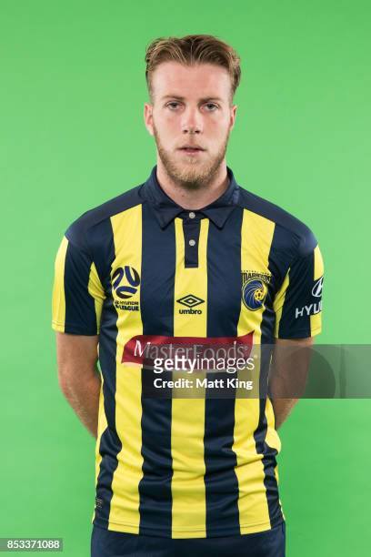 Andrew Hoole poses during the Central Coast Mariners 2017/18 A-League headshots session at Fox Sports Studios on September 25, 2017 in Sydney,...