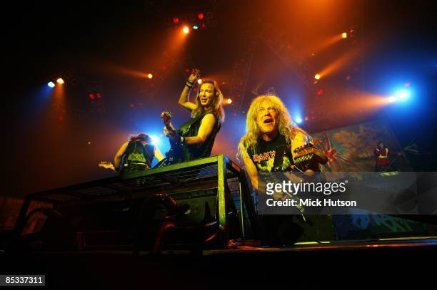 Photo of Janick GERS and Dave MURRAY and Adrian SMITH and IRON MAIDEN, Adrian Smith, Dave Murray, Janick Gers performing live onstage
