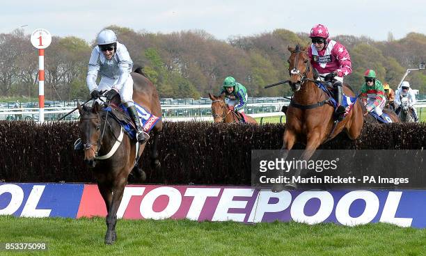 Streams of Whiskey ridden by Brian Harding goes on to win The Totescoop6 The Millionaire Maker Handicap Steeple Chase, during the Magic and Mystery...