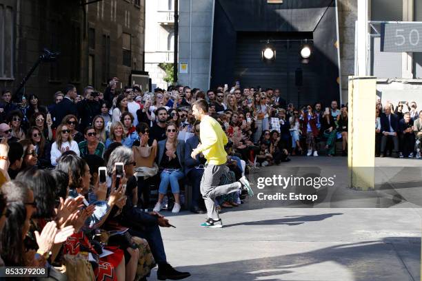 Designer Massimo Giorgetti at the MSGM show during Milan Fashion Week Spring/Summer 2018 on September 24, 2017 in Milan, Italy.