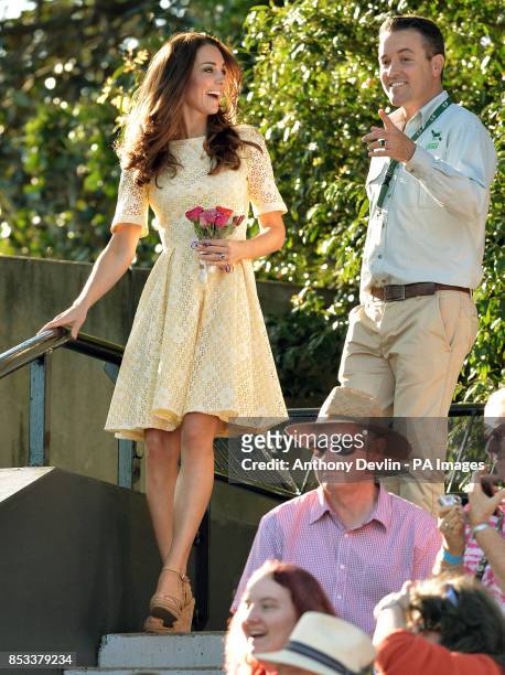 The Duchess of Cambridge visits Taronga zoo in Sydney, Australia, during the fourteenth day of the official tour of the Duke and Duchess of Cambridge...