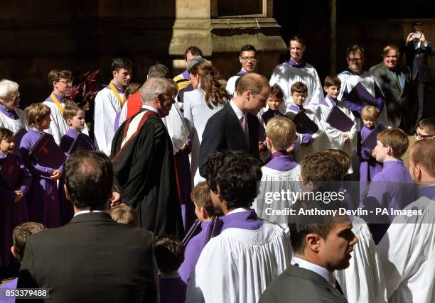 The Duke and Duchess of Cambridge leave the Easter Sunday Church Service at St Andrew's Cathedral, Sydney during the fourteenth day of their official...