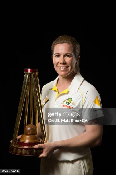 Alex Blackwell poses during a Cricket Australia via Getty Images Women's Player Camp at the Centre For Excellence on September 18, 2017 in Brisbane,...