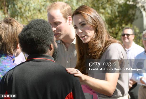 The Duke and Duchess of Cambridge visit the National Indigenous Training Academy in Uluru during the sixteenth day of their official tour to New...