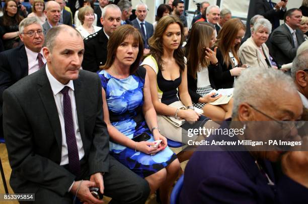 Willie Murray , the father of Wimbledon champion Andy Murray, arrives to watch as his son is presented with the Freedom of Stirling, during a special...