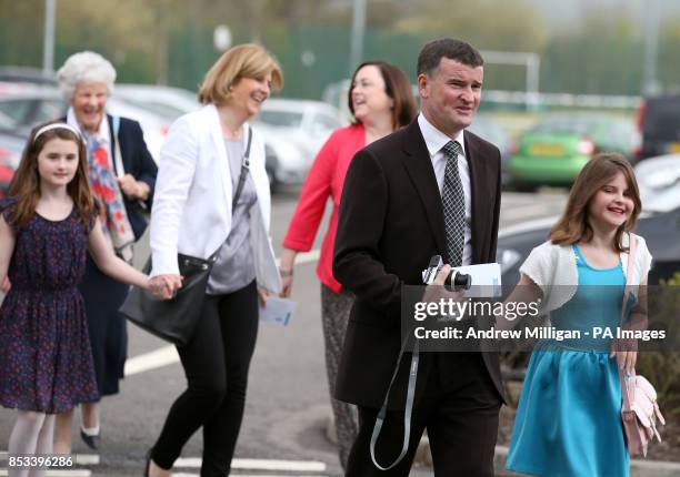 Andy Murray's family including uncle Neil Erskine arrive to watch him get the Freedom of Stirling during a special convened council meeting at...