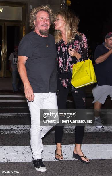 Musician Sammy Hagar and wife Kari Hagar are seen on September 24, 2017 in Philadelphia, Pennsylvania.