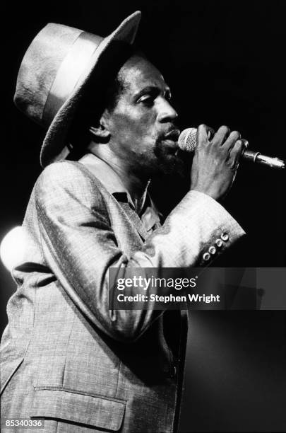 Photo of Gregory ISAACS; Gregory Isaacs performing on stage