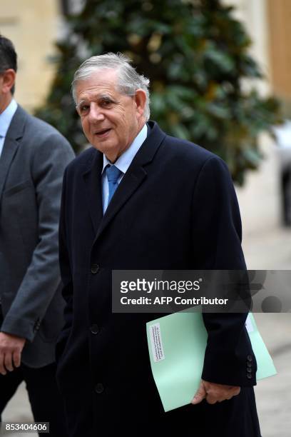 French Minister of Agriculture and Food Jacques Mezard arrives for report on the Grand Investment Plan by French economist Jean Pisani-Ferry on...