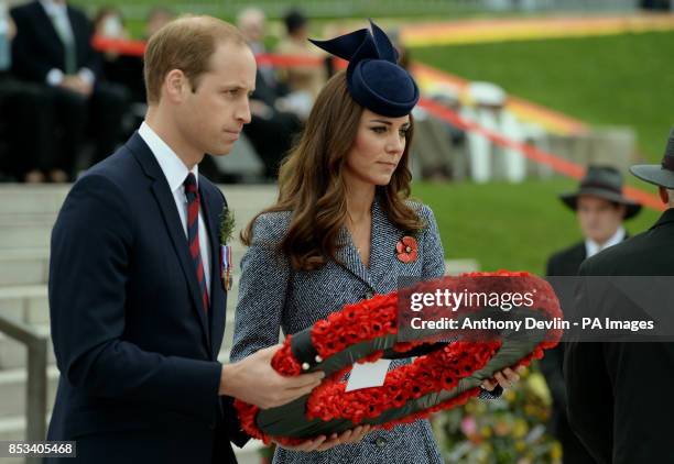 The Duke and Duchess of Cambridge attend the ANZAC March and Commemorative Service and lay a wreath before planting a 'Lone Pine' tree in the...