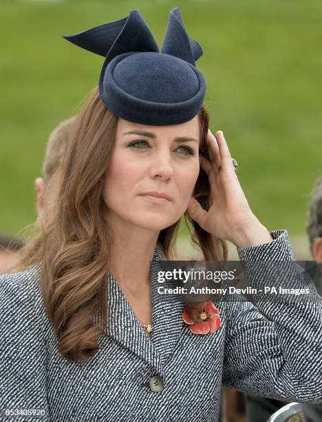 The Duke and Duchess of Cambridge attend the ANZAC March and Commemorative Service and lay a wreath before planting a 'Lone Pine' tree in the...