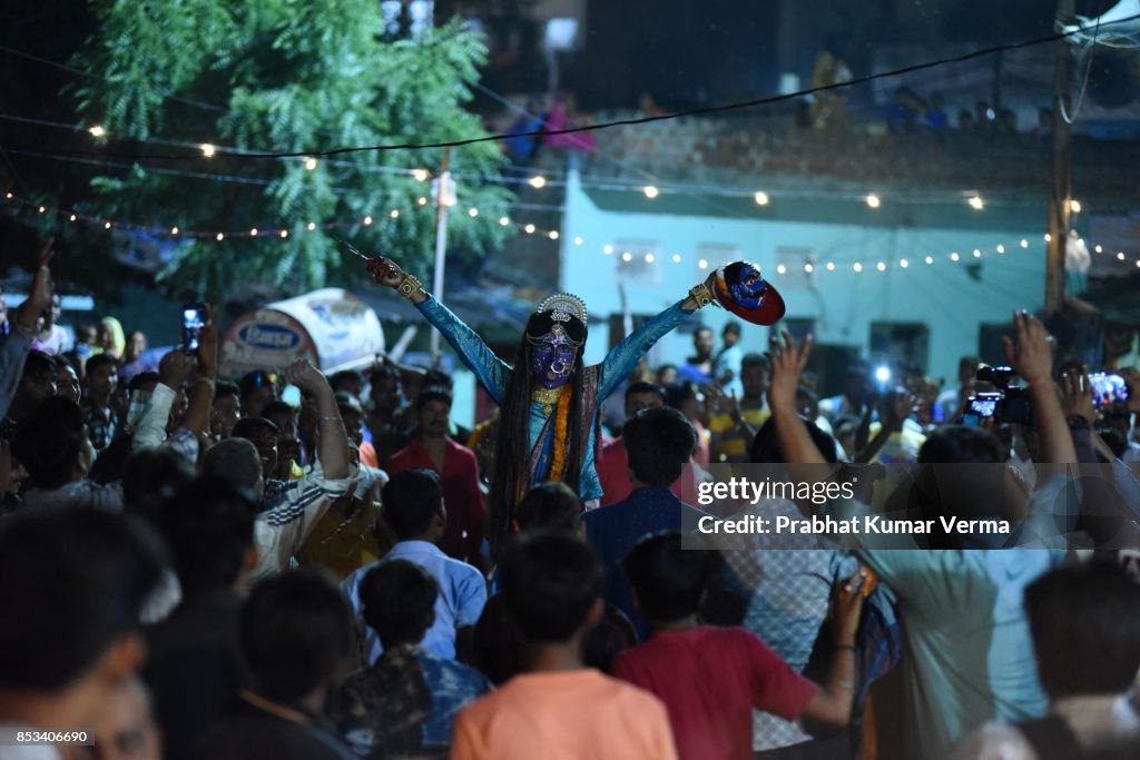 India-Kali swang during Dussehra Festival